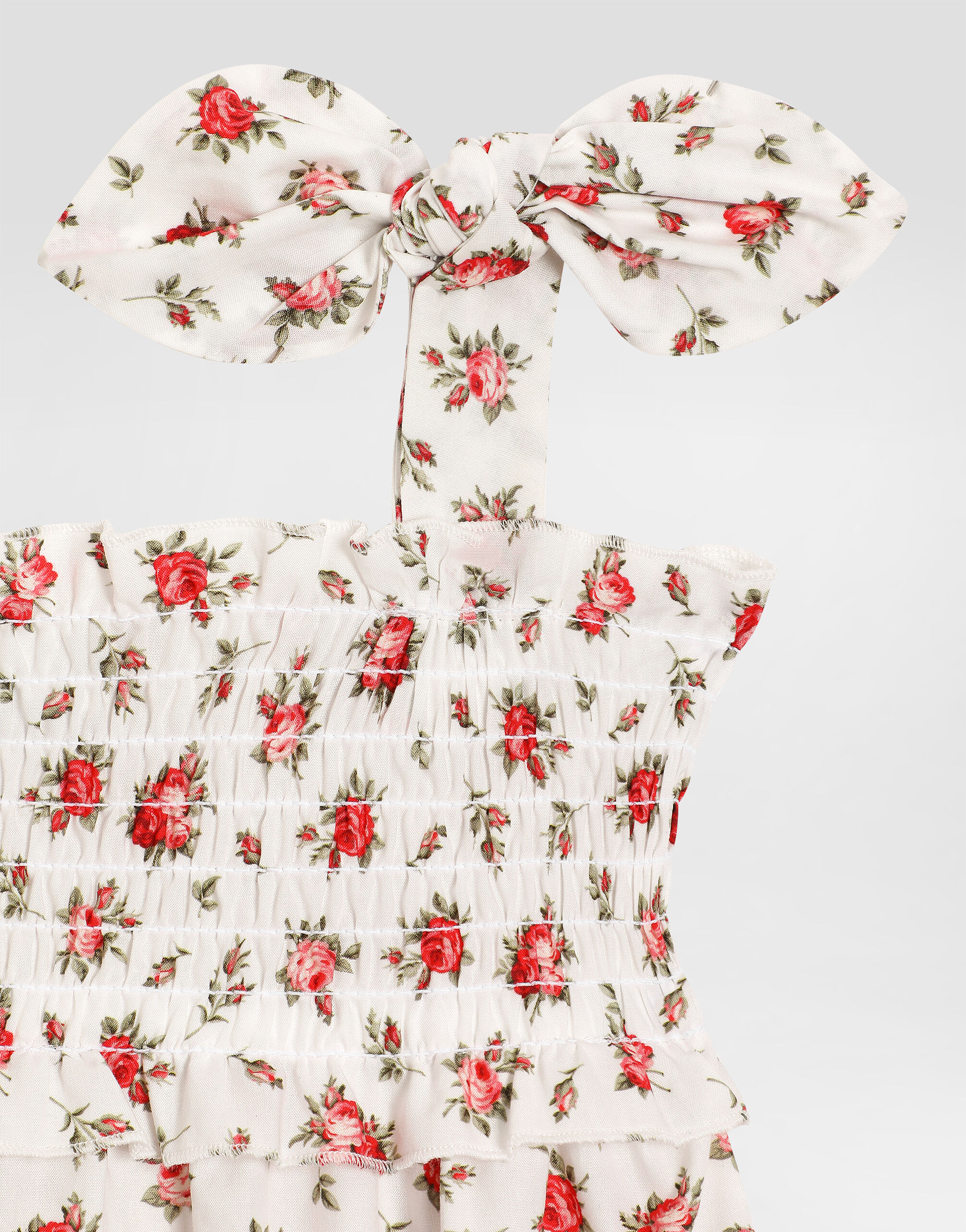 DOLCE & GABBANA 花柄 半袖 ローズ ブラウス レース 38 Small rose-print poplin romper in Multicolor for Girls
