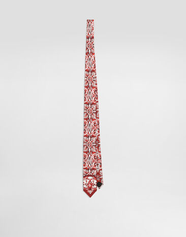 Dolce & Gabbana Majolica-print silk tie Multicolor GT149EG0WQ6