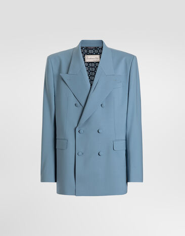 Dolce & Gabbana Double-breasted sinatra wool gabardine jacket Dolce & Gabbana Double-breasted sinatra wool gabardine jacket Black G2XE5TFUBG4