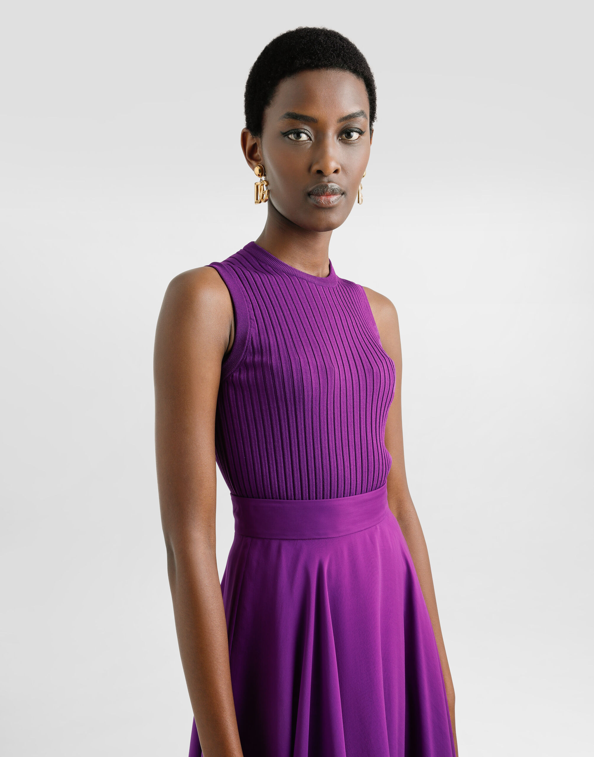 Viscose tank top in Purple for Women | Dolce&Gabbana® US
