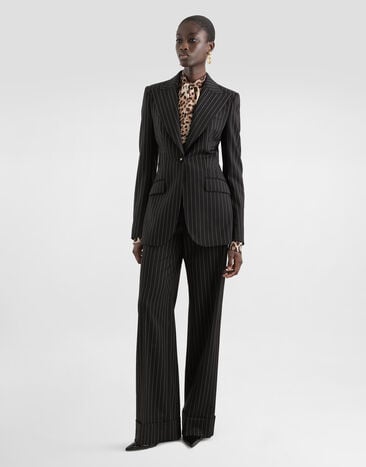 Dolce & Gabbana Single-breasted pinstripe wool jacket Multicolor F29QGTFRBC0