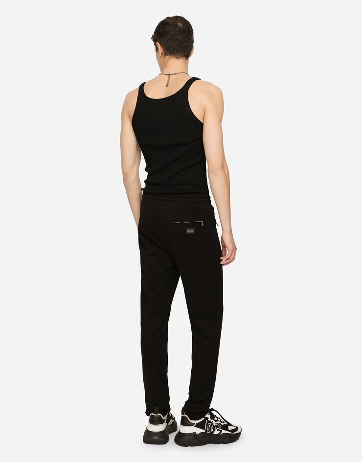 Dolce & Gabbana Pantalón jogging de algodón Negro G4ZCATG7JYX