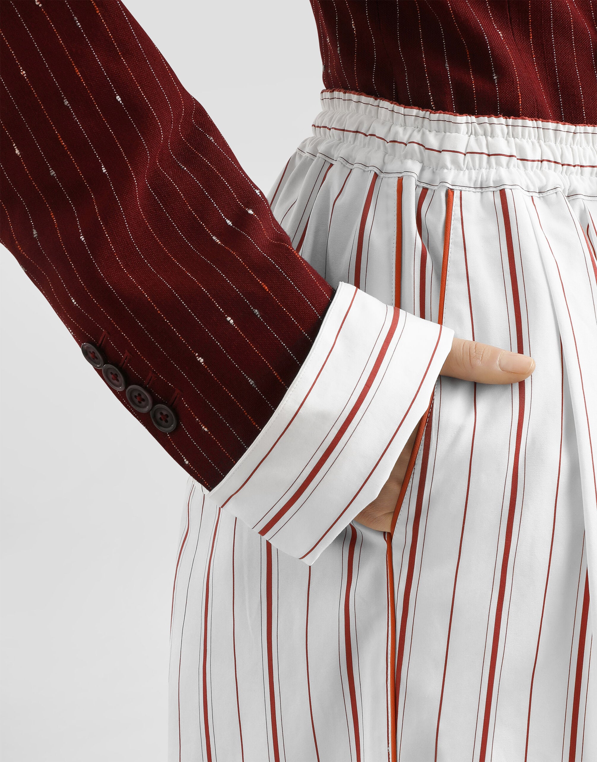 Double-breasted pinstriped taormina jacket in Multicolor for Women
