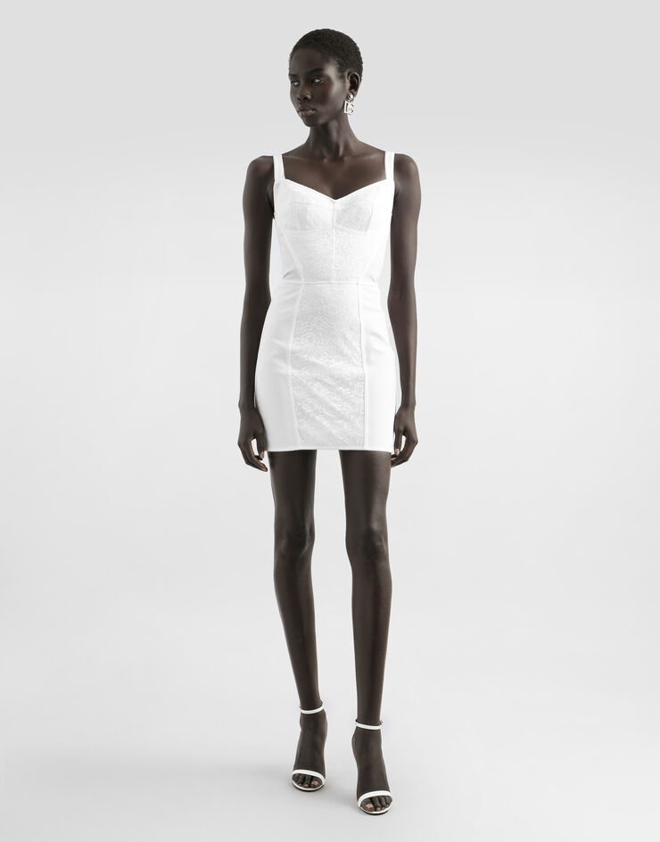 Dolce & Gabbana Slip Dress im Miederdesign Weiss F63G8TG9798