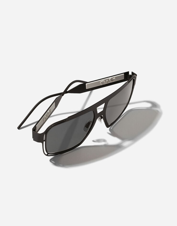 Dolce & Gabbana Солнцезащитные очки DG с логотипом ЧЕРНЫЙ VG2270VM687