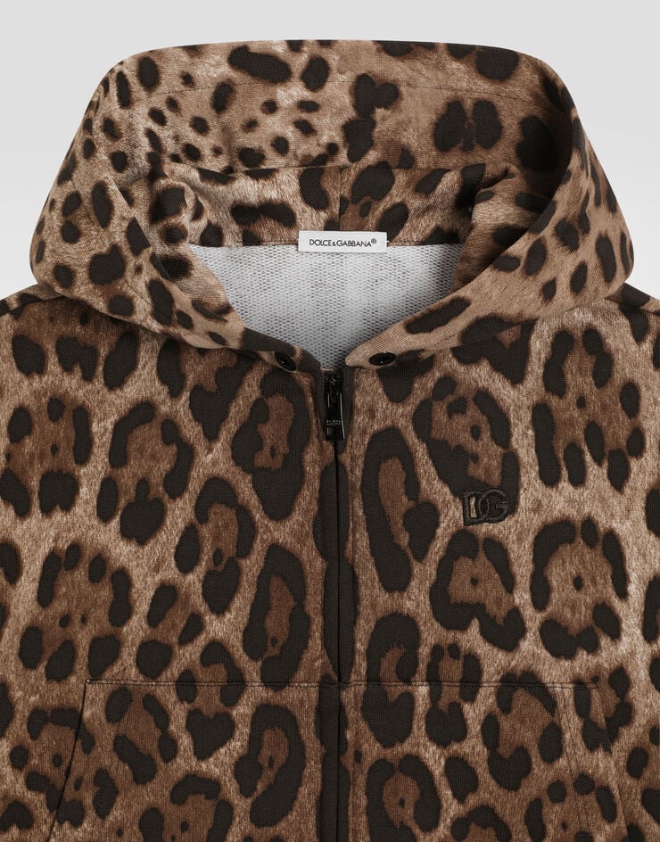 Dolce & Gabbana Leopard-print hooded sweatshirt Print L5JWCRHS7LD