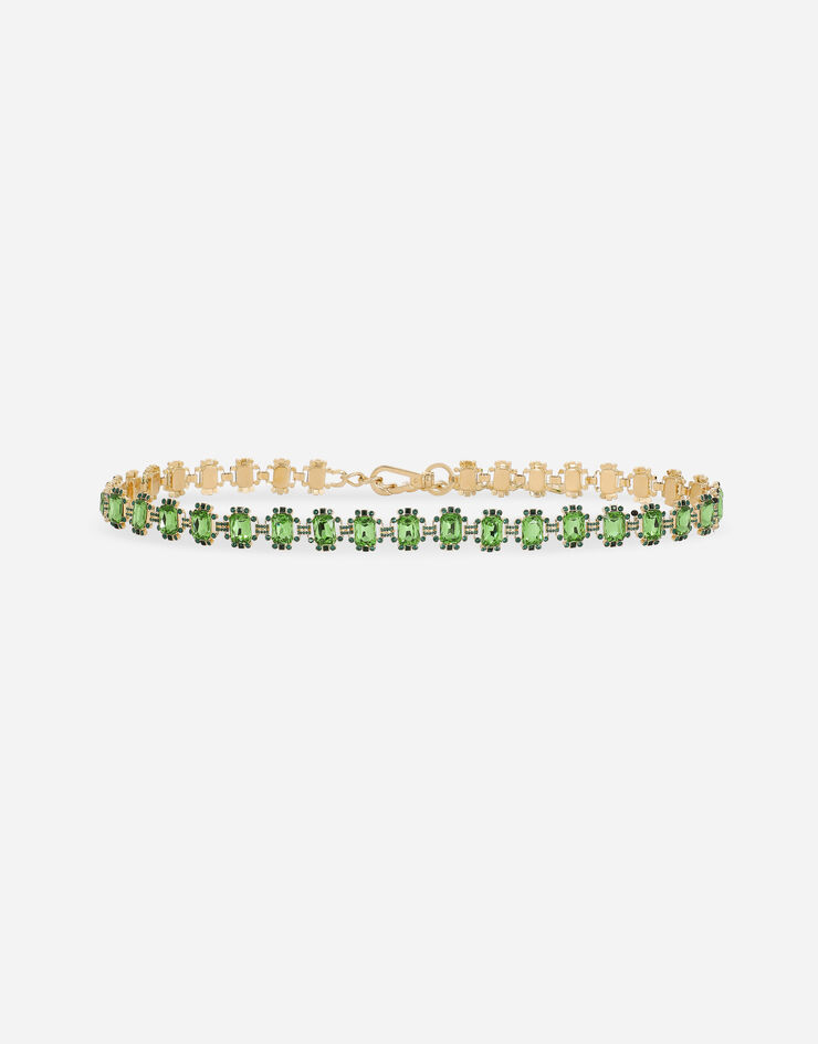 Dolce & Gabbana Gürtel mit grünen Kristallen Grün WLP3S1W1111