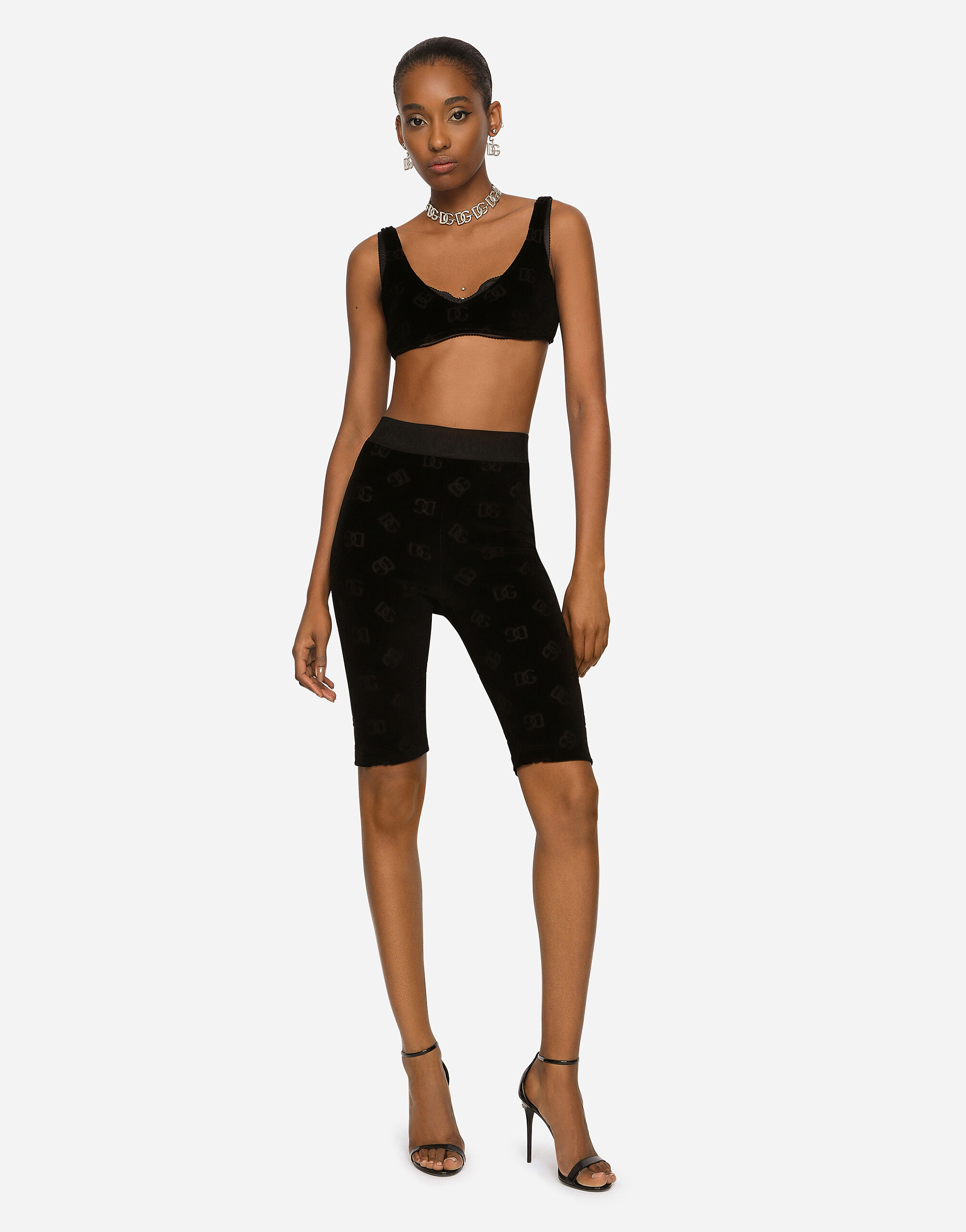 Black high top waisted cycling shorts