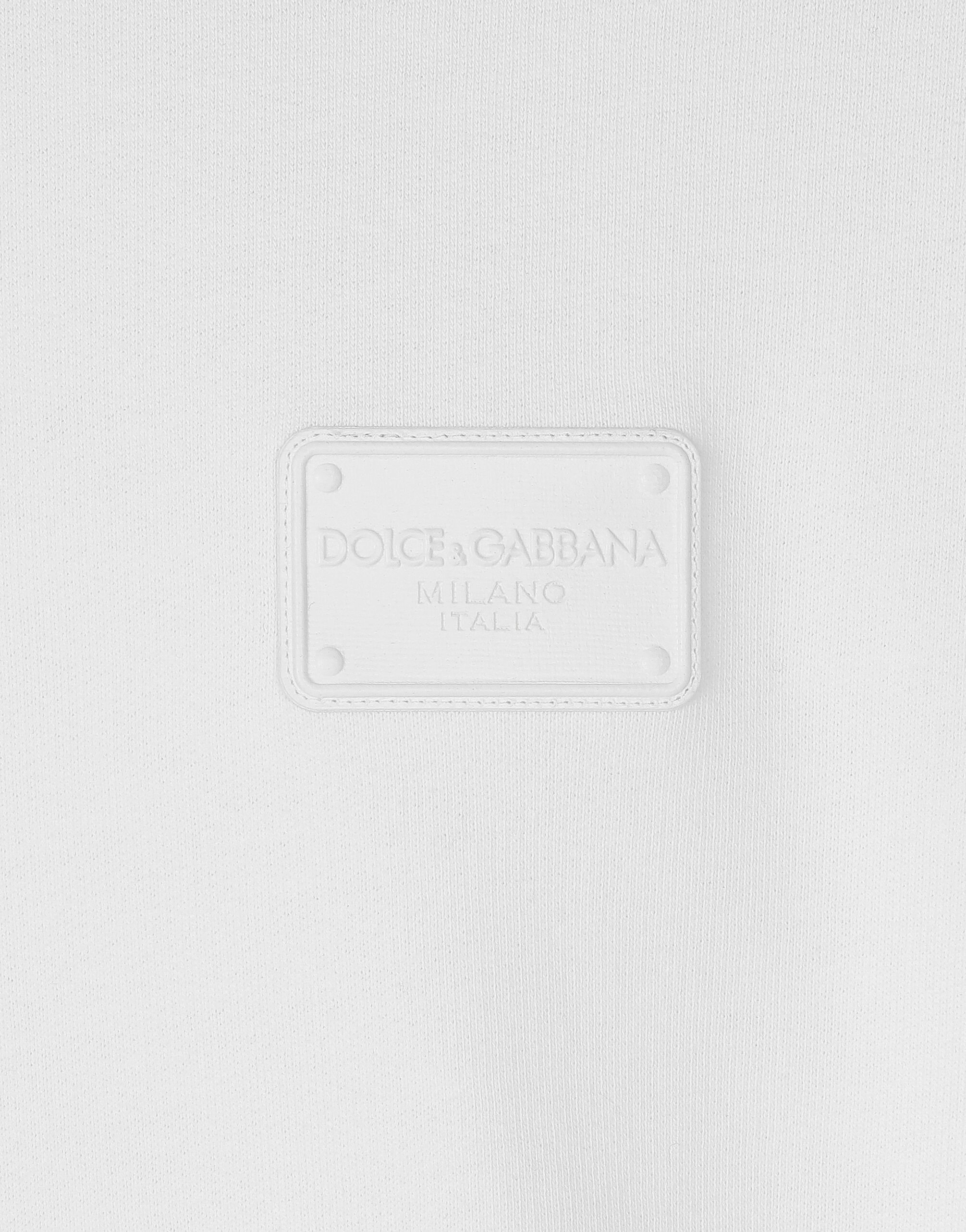 Dolce & Gabbana DGロゴ ネック スウェットシャツ ホワイト ホワイトのメンズ DGロゴプレート ジャージー スウェットシャツ