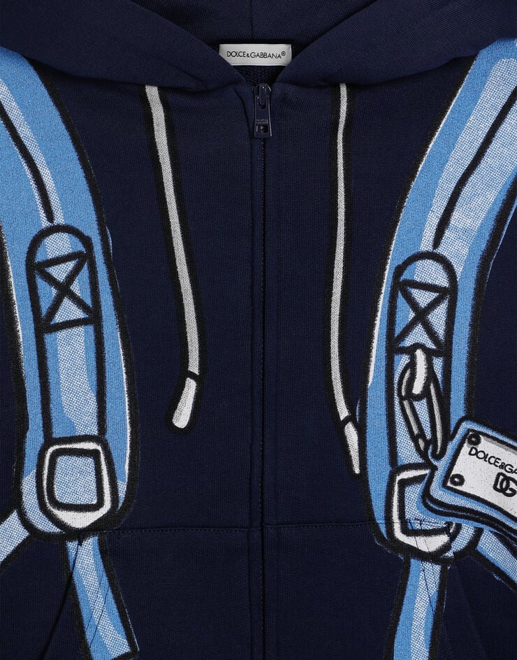Dolce & Gabbana Hooded sweatshirt with DG backpack print Print L4JWKLII7IJ