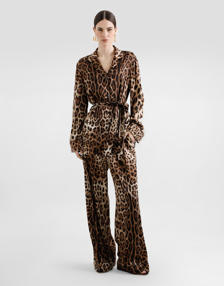 Dolce & Gabbana Leopard-print satin pajama pants Multicolor FTAMPTFSAXY