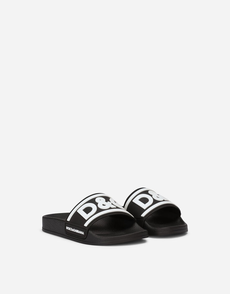 Dolce & Gabbana Rubber sliders with logo print Multicolor DD0320AQ858