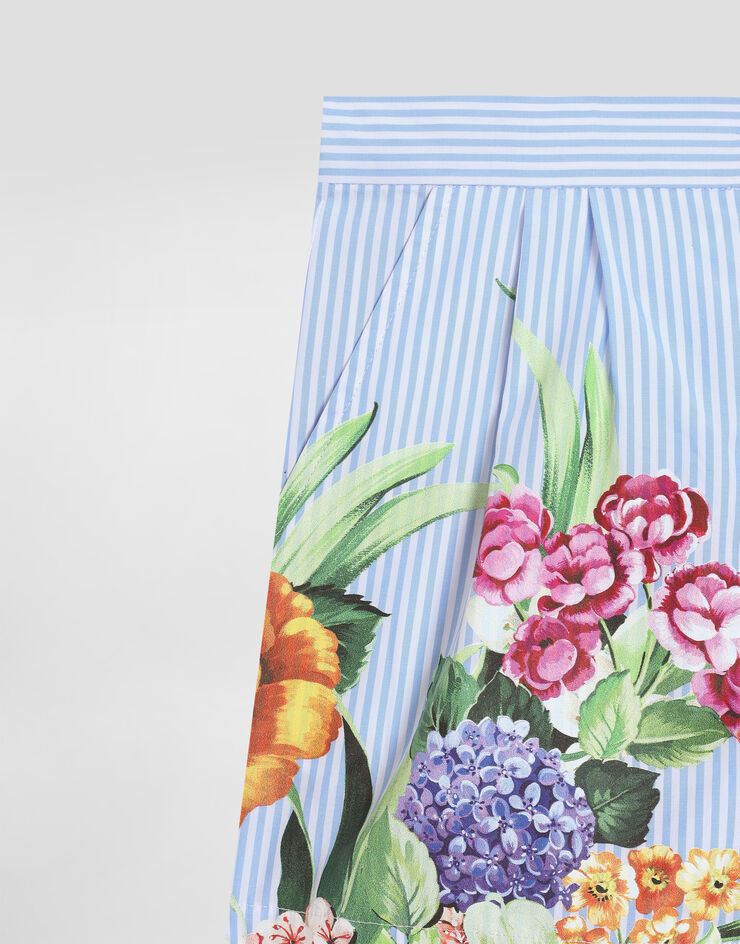 Dolce & Gabbana Striped poplin shorts with floral print Print L53Q39FI5K7