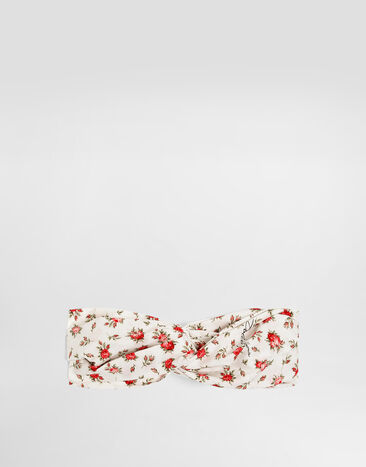 Dolce & Gabbana Small rose-print braided poplin headband Multicolor LB5H09HS5UB