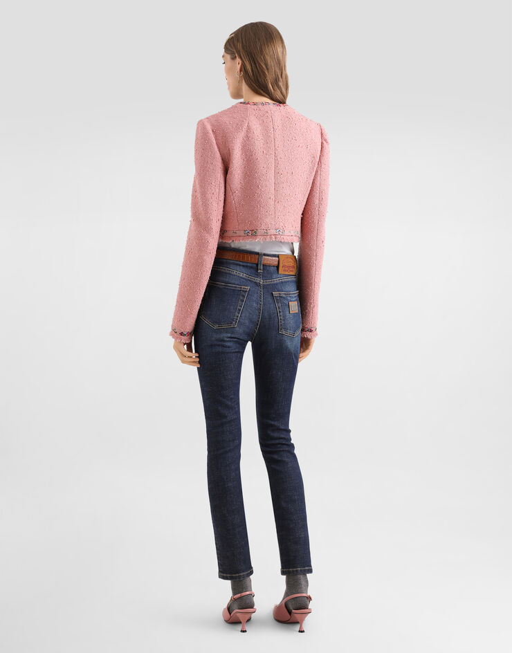 Dolce & Gabbana Jersey t-shirt with print and crystals Dolce & Gabbana Jersey t-shirt with print and crystals Grey F8V81ZGDDPA