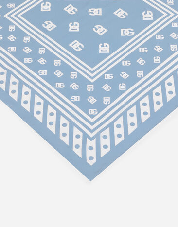 Dolce & Gabbana Silk twill foulard with all-over DG logo print (50x50) Dolce & Gabbana Silk twill foulard with all-over DG logo print (50x50) Light Blue FN093RGDB7Y