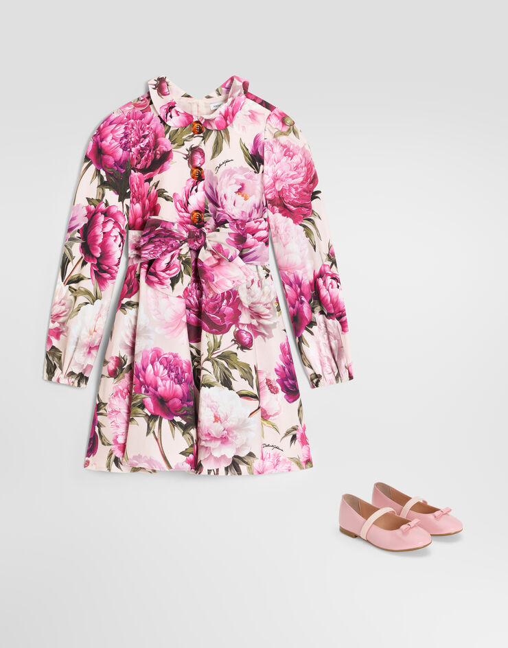 Dolce & Gabbana Vestido en franela de algodón con estampado de peonías Dolce & Gabbana Vestido en franela de algodón con estampado de peonías Multicolor L54DV4G7QZV
