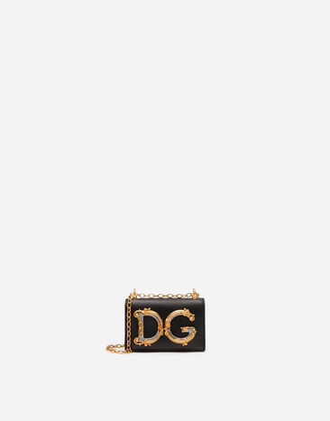Dolce & Gabbana Micro bolso DG Girls de becerro liso Naranja BI3279AS204