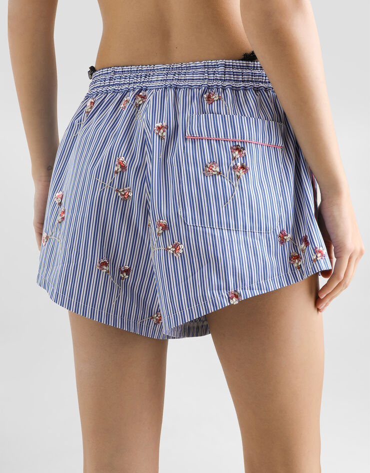 Dolce & Gabbana Crystal flower-print cotton shorts Multicolor FTDMJZGDDRS