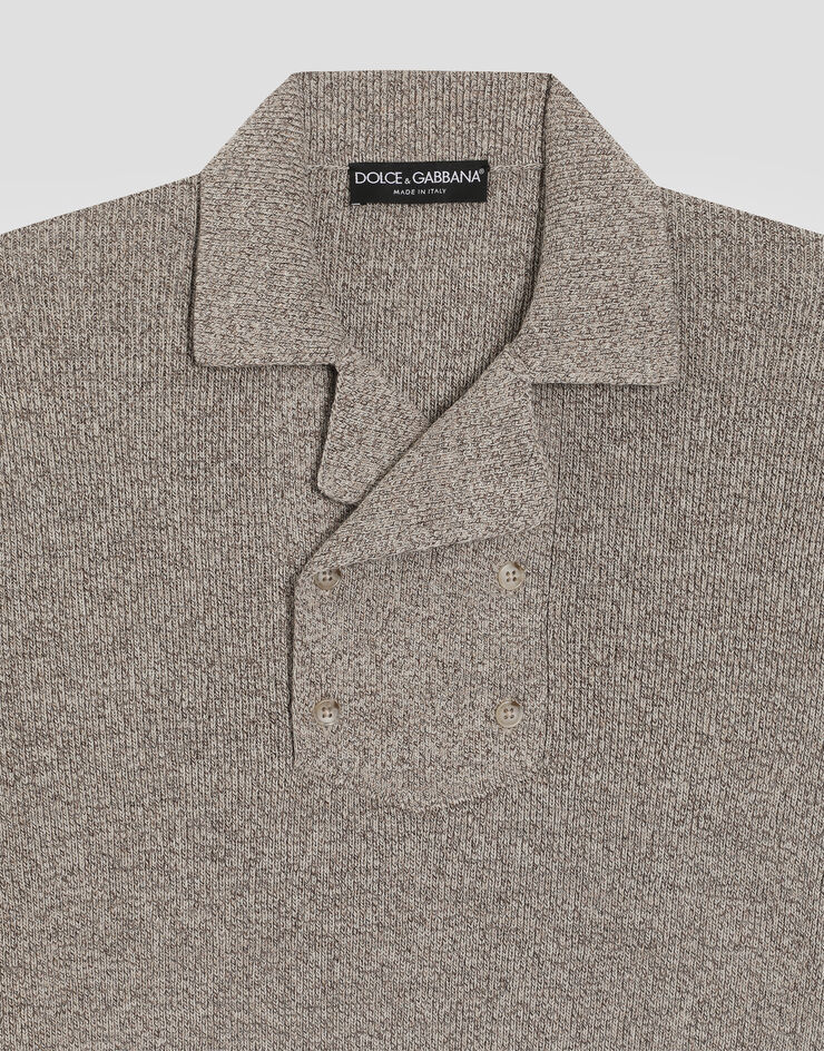 Dolce & Gabbana Cotton and linen polo shirt Multicolor GXZB1ZJGMDW