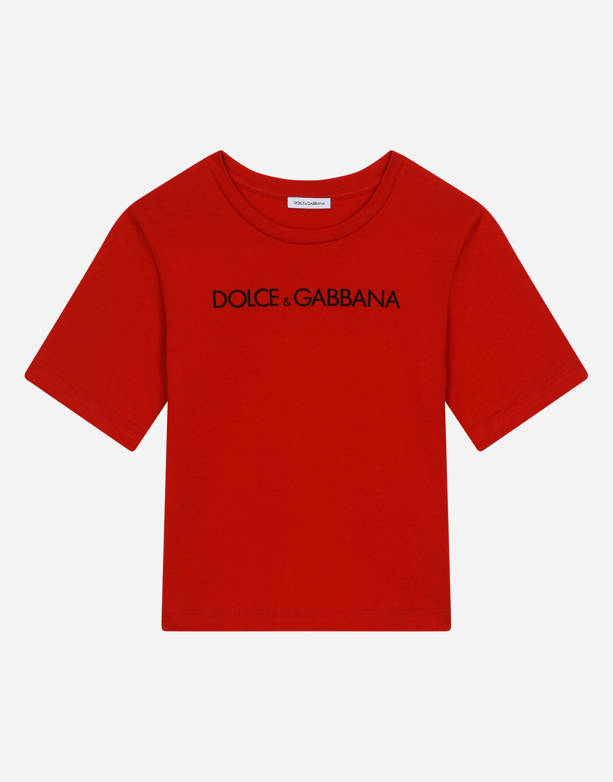 Camiseta de punto con estampado del logotipo en Rojo de Mujer Dolce Gabbana