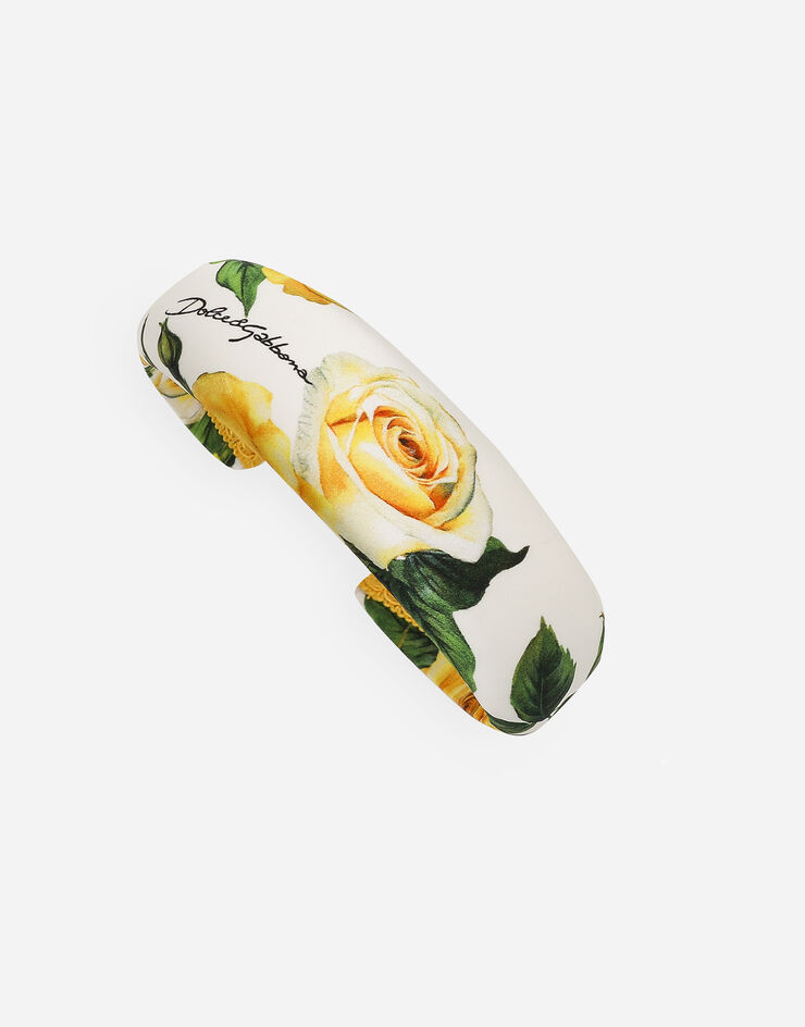 Dolce & Gabbana Diadema de raso con estampado de rosas amarillas Estampado LB3L54G7K4O