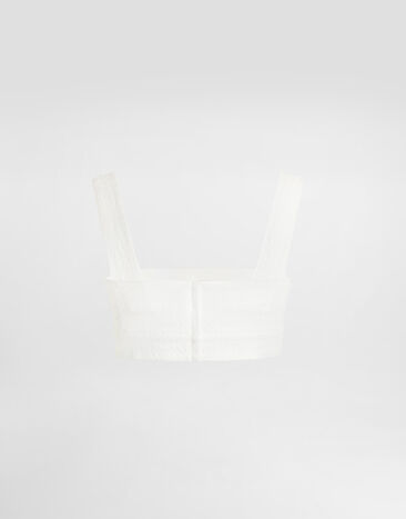 Dolce & Gabbana توب من نسيج حصيري White F7BU6TFU9AU