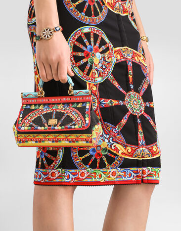 Dolce & Gabbana Mini carretto-print Sicily handbag Multicolor BB7116B0816