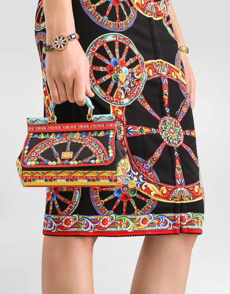 Dolce & Gabbana Mini carretto-print Sicily handbag Multicolor BB7116B0816