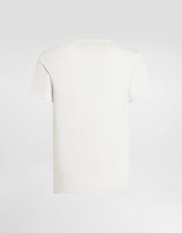 Dolce & Gabbana Cotton t-shirt with print and embroidery Grey G8TI9ZG7PPB