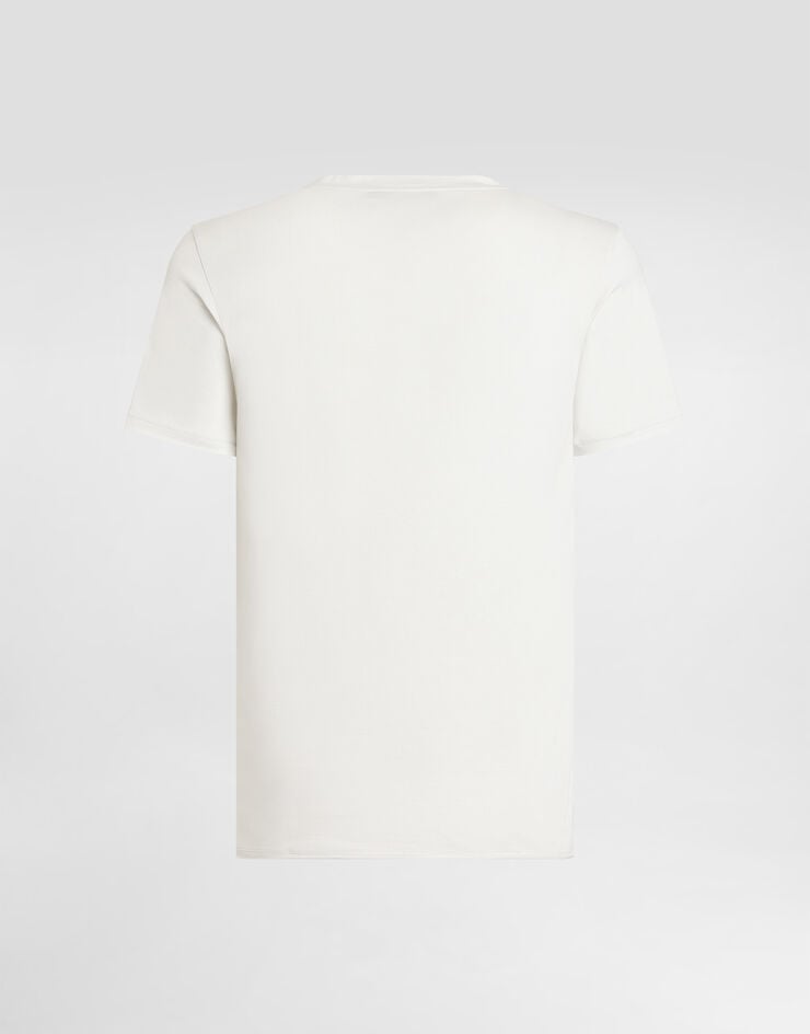 Dolce & Gabbana Cotton t-shirt with print and embroidery Dolce & Gabbana Cotton t-shirt with print and embroidery Grey G8TI9ZG7PPB