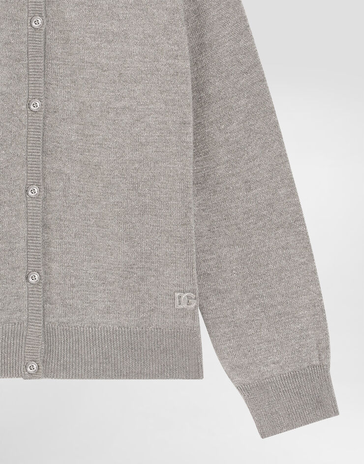 Dolce & Gabbana Stockinette knit cardigan Grey L5KWMJJGME6