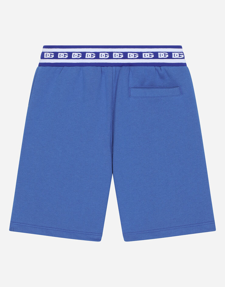 Dolce & Gabbana Jogging-Bermudas aus Jersey DG-Logo Blau L4JQP0G7IJ8