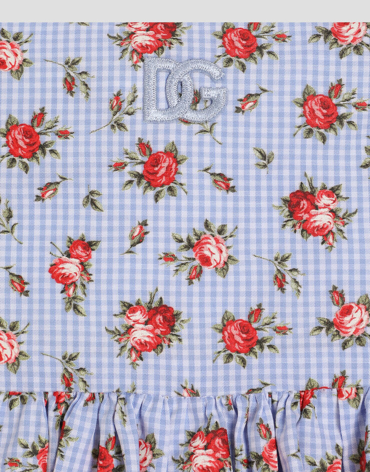 Dolce & Gabbana Small rose-print poplin dress with bloomers Multicolor L24DR3HS5UL