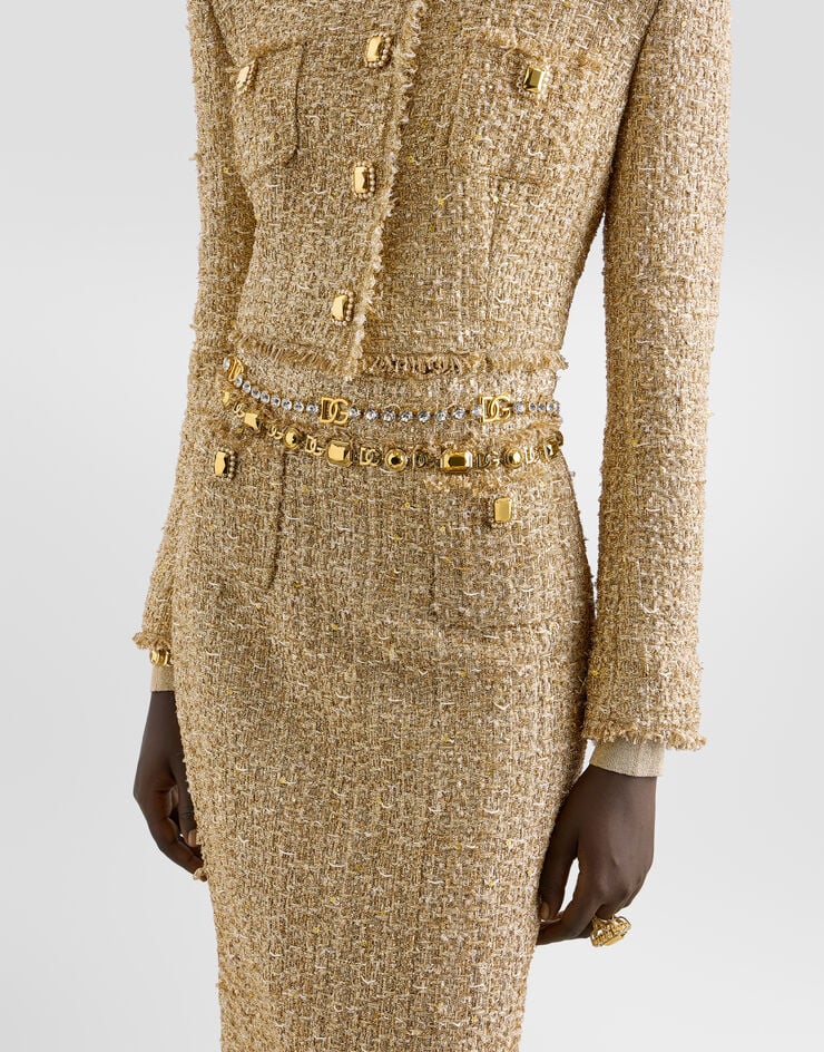 Dolce & Gabbana Lamé tweed skirt Dolce & Gabbana Lamé tweed skirt Gold F4DGGZHUMXR