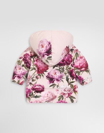 Dolce & Gabbana Puffer jacket in peony-print nylon Multicolor L2JBS6G7QYY