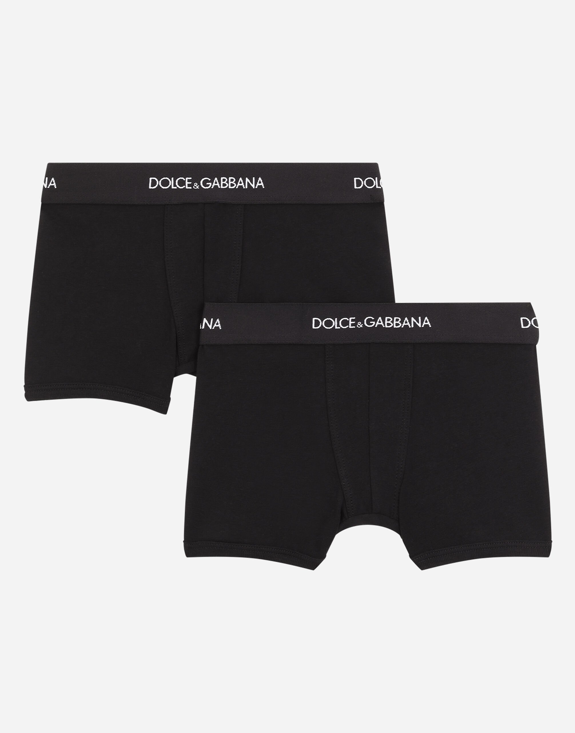 Dolce & Gabbana Bi-pack boxer con elastico logato Black L4J702G7OCU