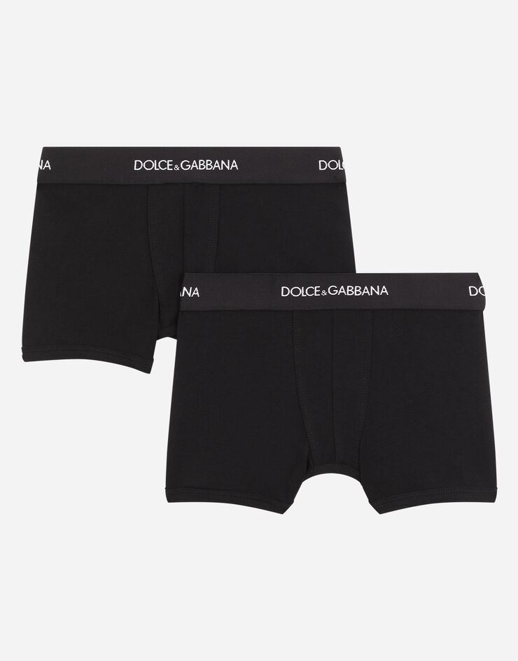 Dolce & Gabbana Kit de dos calzoncillos bóxer con banda elástica con logotipo Negro L4J701G7OCT