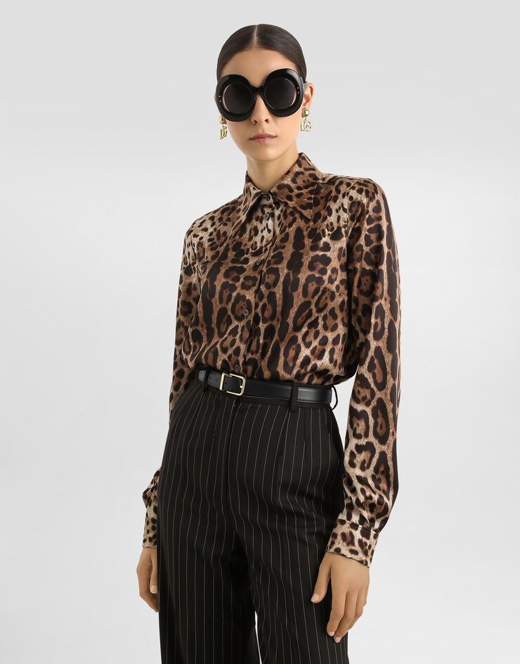 Dolce & Gabbana Leopard-print satin shirt Print F5S48TFS1GT