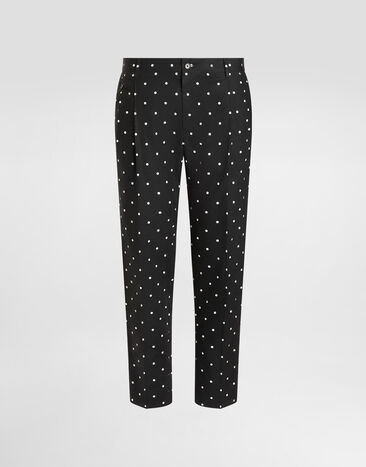 Dolce & Gabbana Cotton pants with double darts Print GV4EETHS5SO