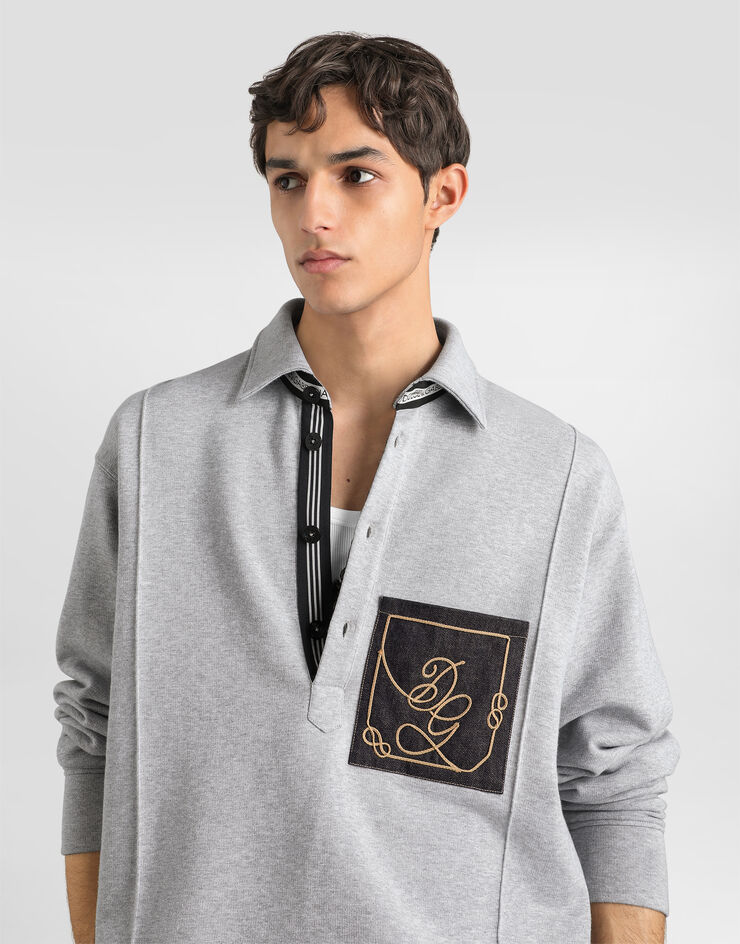 Dolce & Gabbana Melange cotton sweatshirt Grey G9CEIZHU7W4