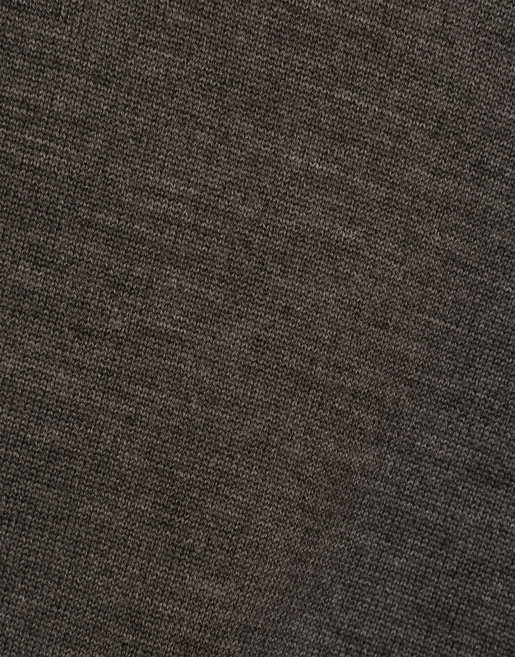 Dolce&Gabbana Wool polo-shirt with branded tag Grey GXO38TJCVC7