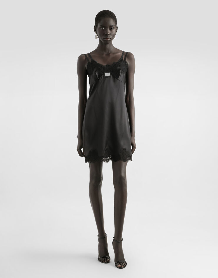 Dolce&Gabbana Short slip dress with Dolce&Gabbana tag Black F6CPJTFURAG