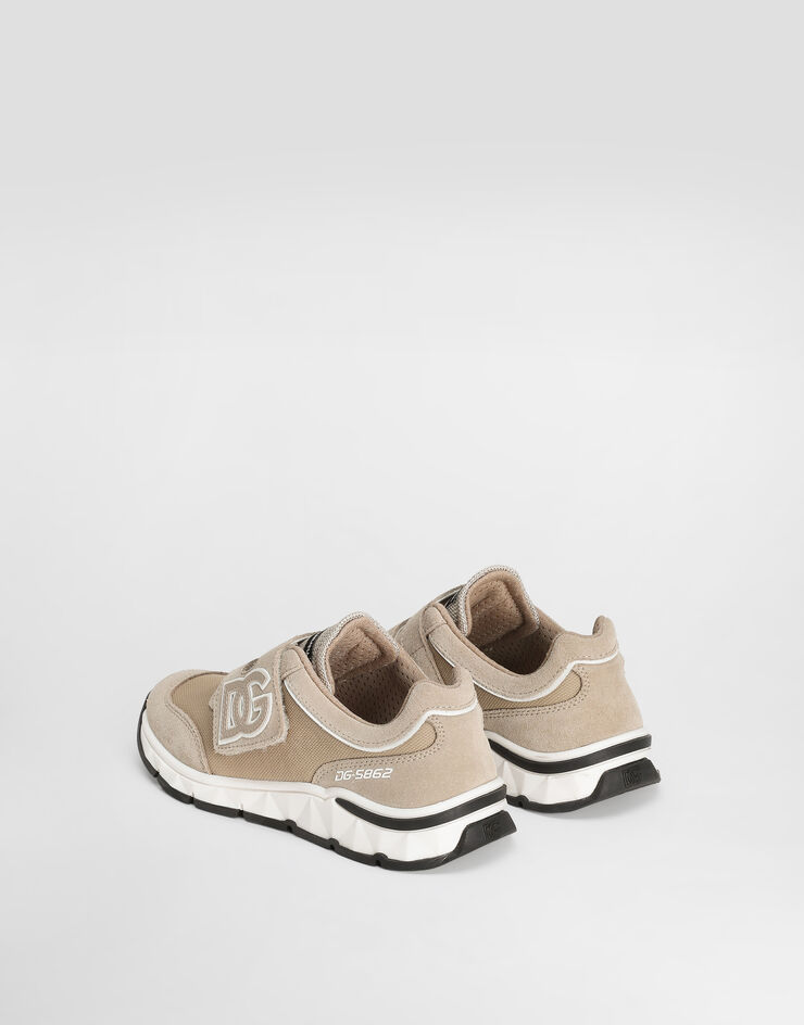 Dolce & Gabbana Mesh and split leather DG running sneakers Beige DA5187AA954