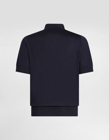 Dolce & Gabbana Maglia polo in seta Blu GXZ02ZJBSO5