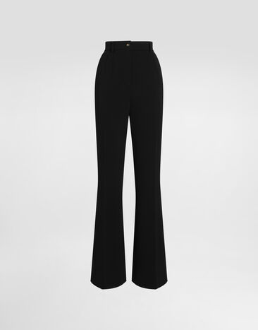 Dolce & Gabbana Flared jersey Milano rib pants Black F26X8TFMMHN