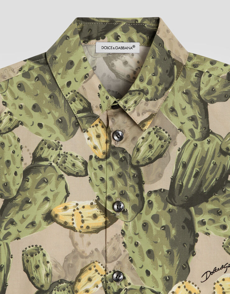 Dolce & Gabbana Cactus-print poplin shirt Multicolor L14S79HS5UI
