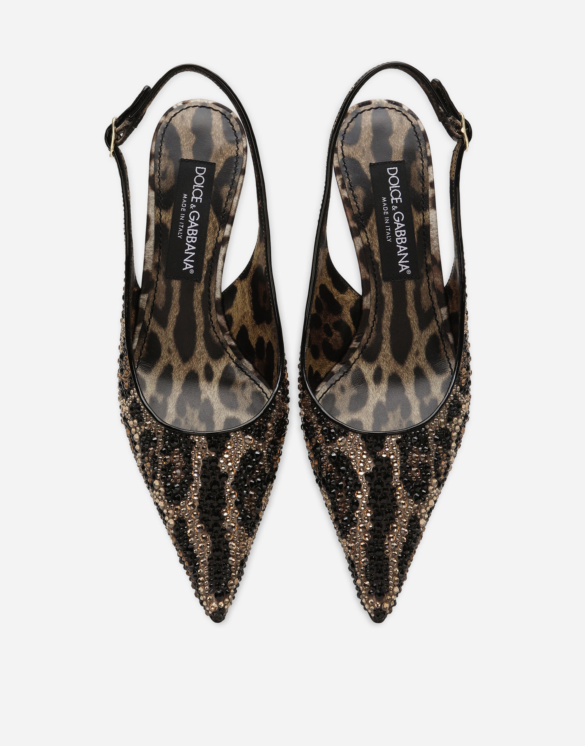 【関税＆送料込み】Dolce & Gabbana Satin Sling-Back With Rh Satin slingbacks with rhinestone embellishment in Multicolor