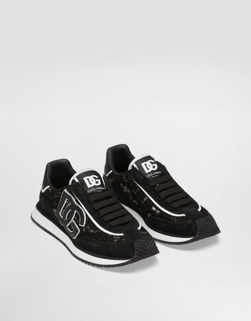 Dolce & Gabbana DG Cushion sneakers in calfskin and fabric Multicolor CK2340A9AC2