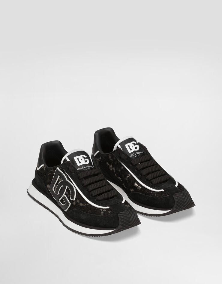 Dolce & Gabbana DG Cushion sneakers in calfskin and fabric Multicolor CK2340A9AC2